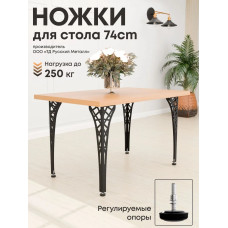 Ножки для стола 74 см. 4 шт. регулируемые. Подстолье металлическое.